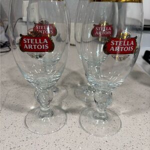 Stella Artois Gold Rimmed Glasses
